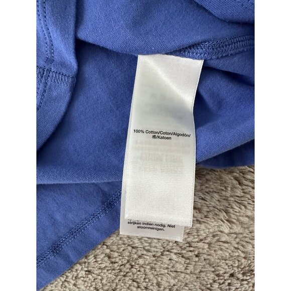 Dkny Sport Women's Metallic Bubble Logo Knot-Front T-Shirt Blue Tee - Picture 10 of 13